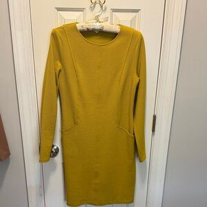 Boden Ellen Ottoman Dress Mustard Yellow